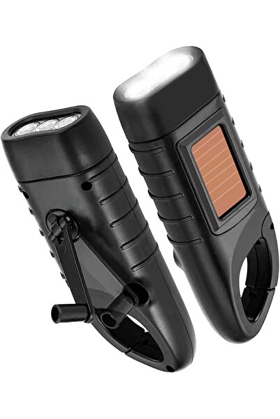 KOWVOWZ 2PCS Hand Crank Flashlights, LED Solar Flashlight and Hand Crank Rech...