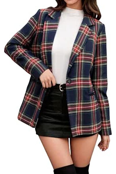 GENERAL MINTLIMIT Plaid Blazer Jacket for Womens Long Sleeve 2026 Work Office...