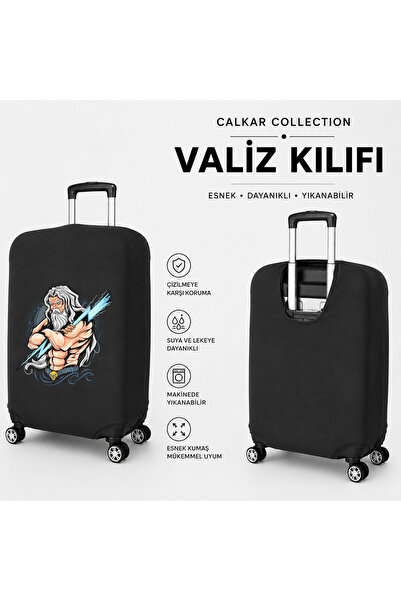 CALKARCOLLECTION Travel Mode6 Printed Black Luggage Cover Suitcase Protector