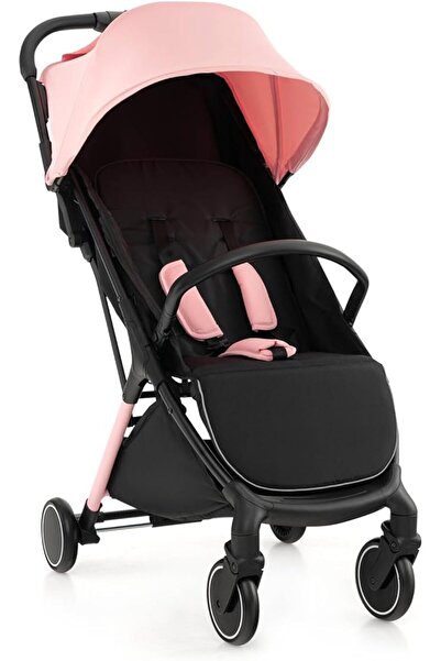 GYMAX عربة أطفال قابلة للطي، عربة محمولة للأطفال مع طي بيد واحدة، حزام أمان خ...
