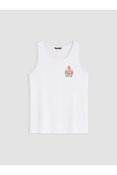 LC Waikiki Two Mt Shop Quality Oval Collar Printed Men's Sleeveless T-Shirt