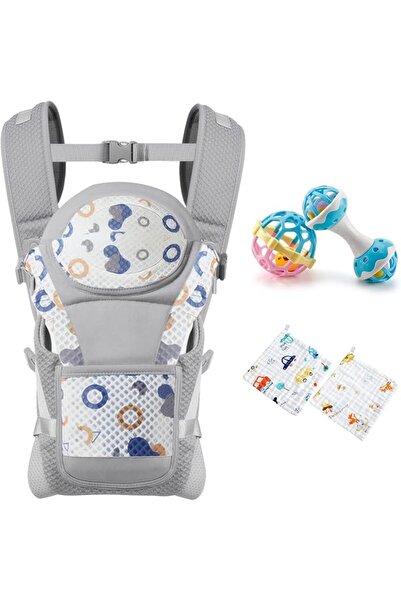 BYBEO Baby Carrier, Baby Wraps Carrier with 2 Bibs and 2 Rattle Toys Set, Erg...