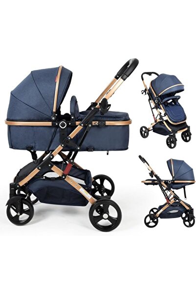 GENERAL 2 in 1 Baby Stroller Blue Newborn Stroller Foldable Convertible Infan...