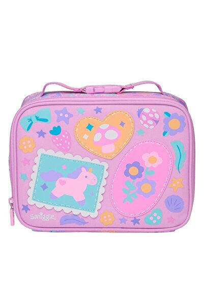 SMIGGLE صندوق غداء صغير مربع الشكل من ليتل جورنيز باللون الوردي 458129