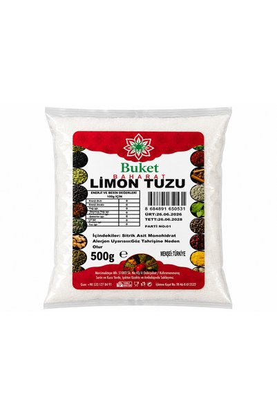 Buket Limon Tuzu Toz 500gr