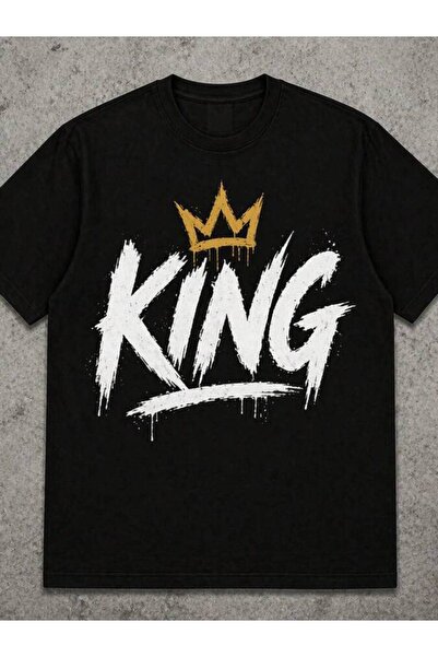 29CUN تي شيرت KING Crown Black Graphic Tee Urban، تي شيرت عصري، 100% قطن، تي ...