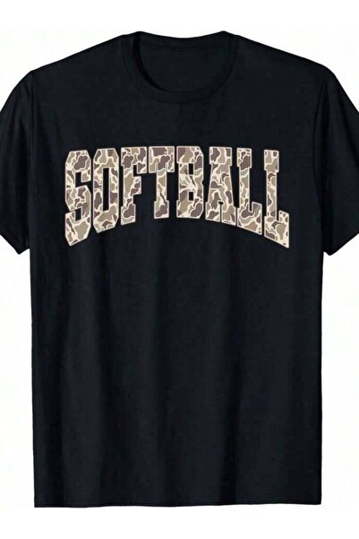 k222 Vintage Camo Game Day Softball Season Camouflage Sports-Shirt DFYG