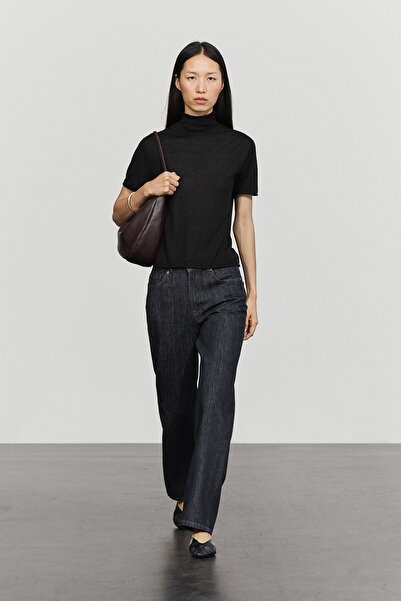 Massimo Dutti Balıkçı yaka kısa kollu triko kazak