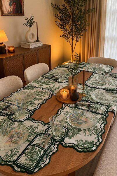 Çeyiz Diyarı Gonna Linen Printed Liquid-Proof American Service Set 19 Pieces ...