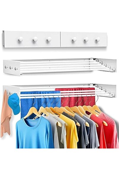 XICEN Wall Mounted Drying Racks for Laundry, Retractable Clothes Drying Rack ...