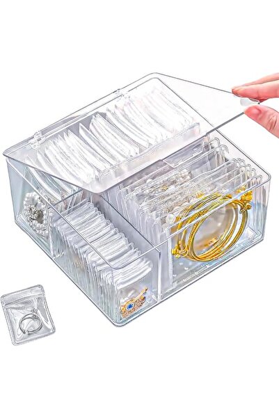 STARSTAR Jewelry Box - Acrylic Jewelry Box - Contains 20 small, 20 medium, an...