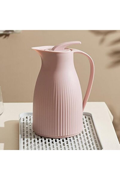 Yelajoy 1L Thermal Carafe, Matte Ribbed Insulated Water Pitcher with Glass Li...