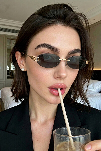 REN EYEWEAR Soren 48 Ekartman Oval Frameless Gold Metal Women's Sunglasses De...