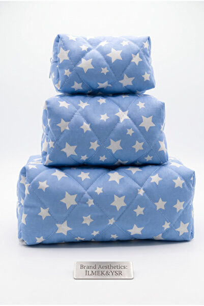 İLMEK&YSR Blue Starry Makeup Bag Organizer Suitcase Organizer