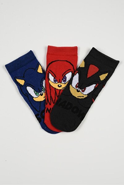 Sun City Fashion Group Σετ 3 ημίκοντες κάλτσες αγόρι "Sonic The Hedgehog" μπλ...