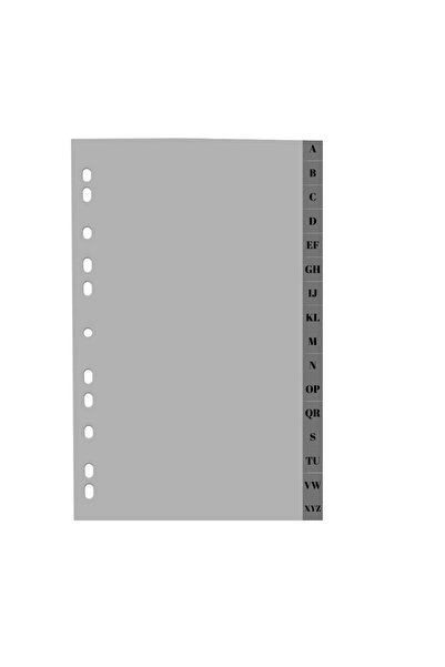 Optima Grey Plastic Index, A4, 120 Microns, Alphabetical A-Z, - plastic product
