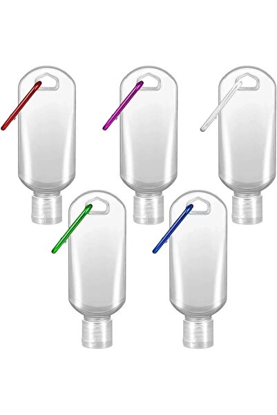 Yelajoy 5 PCS Travel Bottles, Refillable Containers with Keychain, Clear Empt...