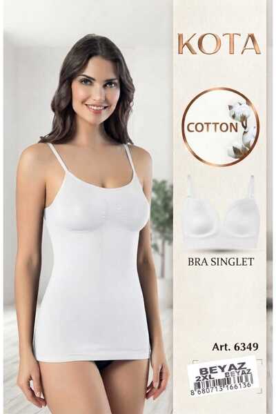 Funny Life Kota Women's Thin Strap Cotton Undershirt with Bra 1 Pc