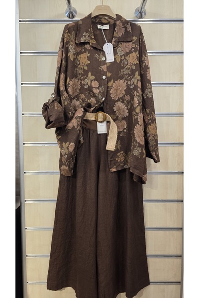 Park Moda Italian Linen 2-Piece Set Shirt and Trousers