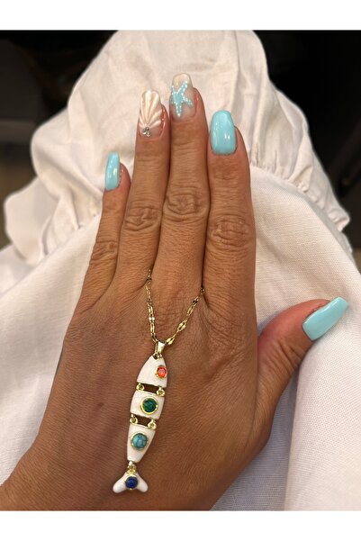 gozdeasutayaccessory White Fish Necklace