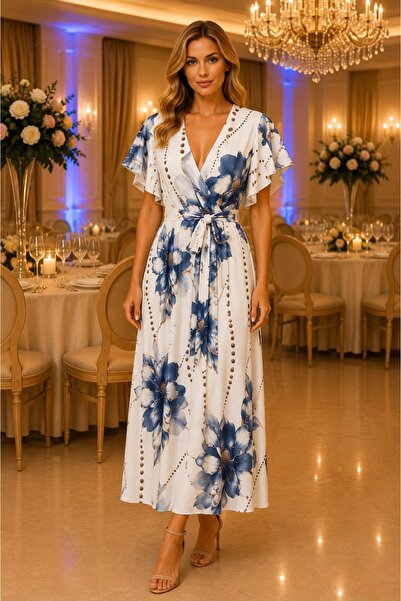 Fashimo Rochie midi cu cordon si decolteu in V cod ES11886