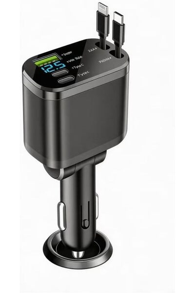 Generic 5 in 1 Multifunctional Fast Car Charger 120W with Retractable Cables ...