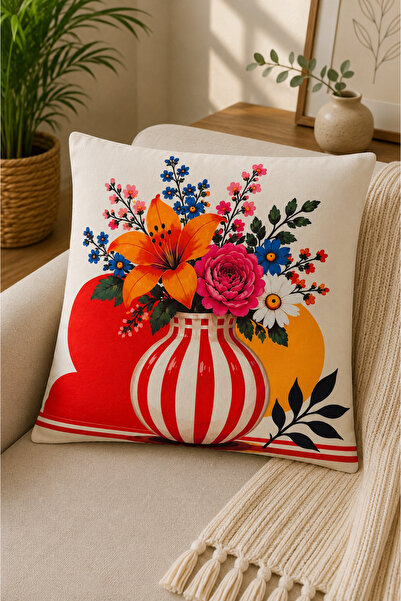 SEVMİŞ HOME Digital Printed Decorative Throw Pillow Cover 43X43 cm – Modern P...