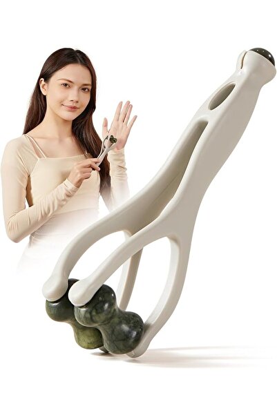 TERRIFI 2-in-1 Dual Sided Jade Roller Finger Massager for Hand Joint Tension ...