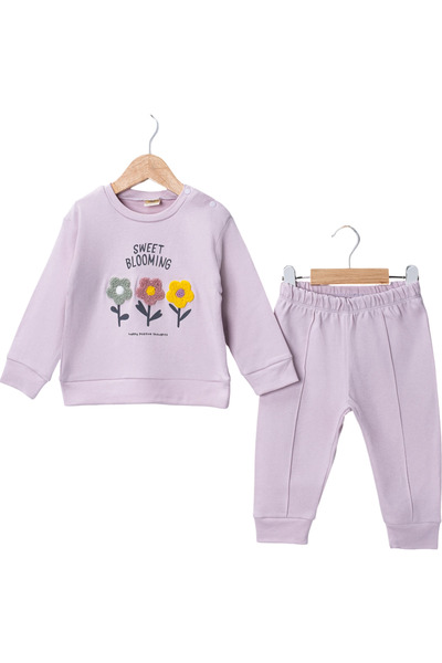 air baby Baby Girl Seasonal 2-Piece Set Floral Embroidered Long Sleeve Cotton...