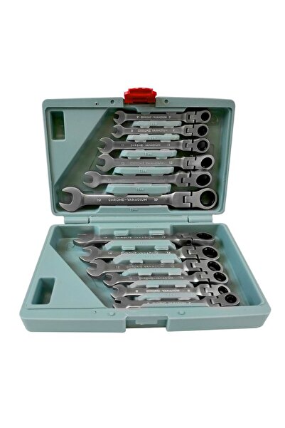 SilverTools Set de chei combinate cu clichet, SilverTools, 12 piese, 8-19 mm,...
