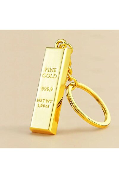 abnturk Külçe Altın Şeklinde 5cm Yüksek Kaliteli Metal Anahtarlık Şık Tasarımlı Hediyelik