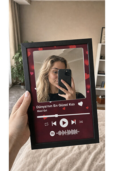 HOVARDA Dünyanın En Güzel Kızı Aynalı Tablo Makyaj Aynası Spotify Kodlu Sevgi...