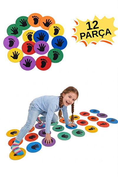 Leiste Twister 12 Pieces Colorful Felt Step Feet Hands Sensory Development Ba...