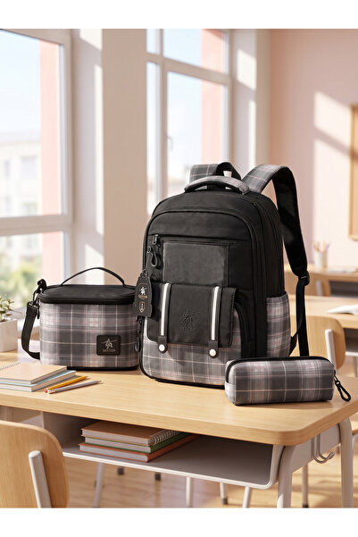 Roomys 3-Piece School Bag Set |   Backpack + Thermal Insulated Lunch Bag + Pe...