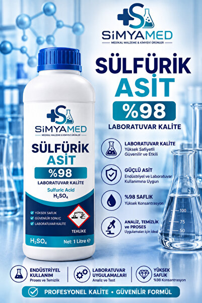 SİMYAMED 1 LT SÜLFÜRİK ASİT %98 LABORATUVAR KALİTE