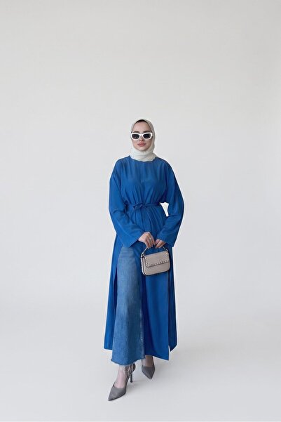Lafela Oversize Ön ve Arka Derin Yırtmaçlı Maxi Tunik - Modal Kumaş