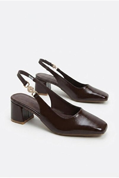 fort 129-2655 Kut Open Toe 5 cm Thick Heeled Women's Shoes