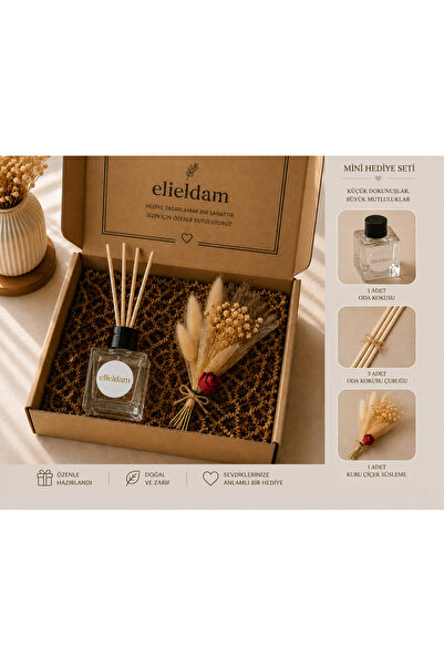elieldam Doğum Günü, Özel Gün, Yeni İş Hediyesi 50ml Oda Kokusu ve Kuru Çiçek...