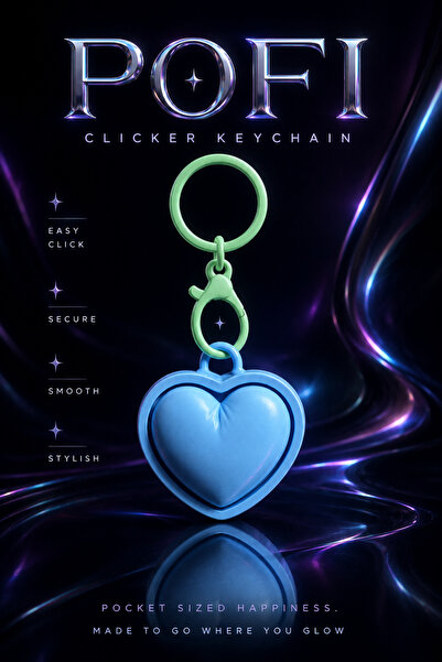 Pocket People POFI Clicker Anahtarlık – Basmalı Tıklamalı Fidget Stres Oyunca...