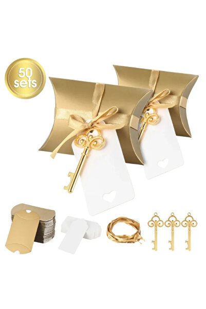 Choice 50Pcs Golden 50Pcs Candy Box Key Bottle Openers Bottle Opener Wedding ...