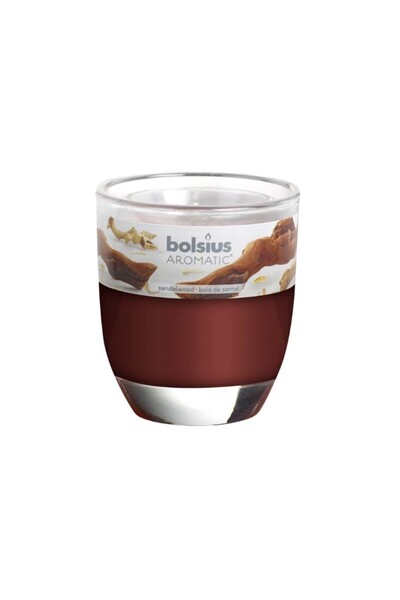Bolsius Set 4 x Lumanare Parfumata in Pahar 80 / 70, Santal