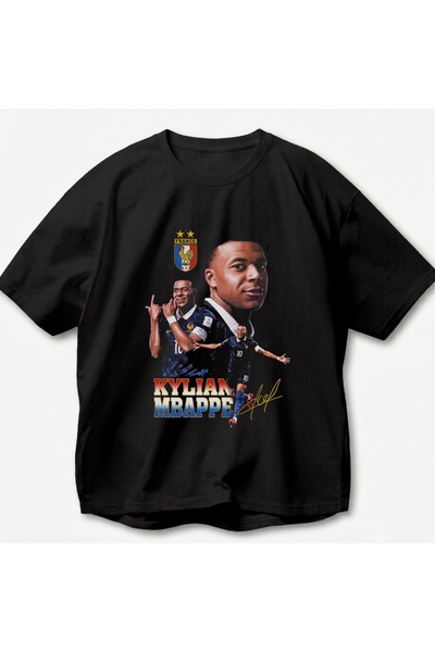 SVART WEAR Kylian Mbappe Printed Vintage Y2K Retro Unisex Oversize 100% Cotto...