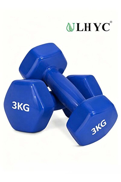 ULHYC Weightlifting dumbbell made of vinyl, 3 kg, consisting of two pieces