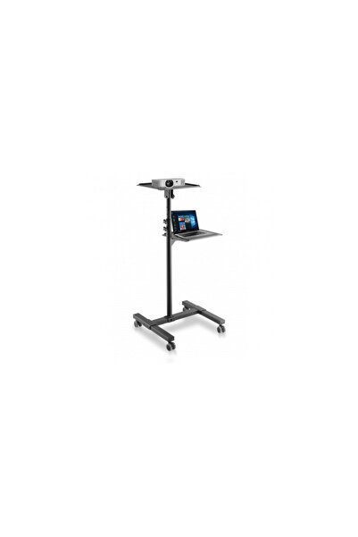 Techly Suport pentru videoproiector cu 2 rafturi reglabile, mobil pe roti, TE...
