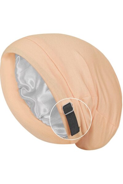 STARSTAR Silk sleep cap snow white satin cotton unisex breathable.