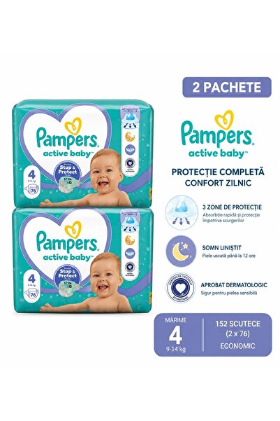 Generic Brand Set 2 Pachete Scutece Pampers Active Baby, Mărimea 4, 9-14 kg, ...