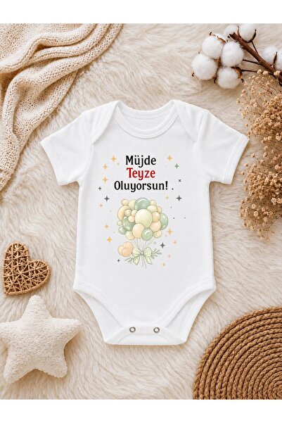 Müjde Teyze Oluyorsun Yazılı Bebek Zıbını – Teyzeye Hamilelik Müjdesi Sürpriz Bebek Body