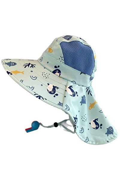 STARSTAR Kids wide-brim breathable bucket UV blue whale.