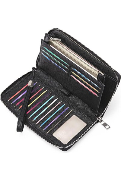 STARSTAR Women's large capacity RFID wallet black.