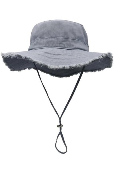 STARSTAR Fisherman hat 56-60cm unisex UV foldable adjustable wide brim tassel.